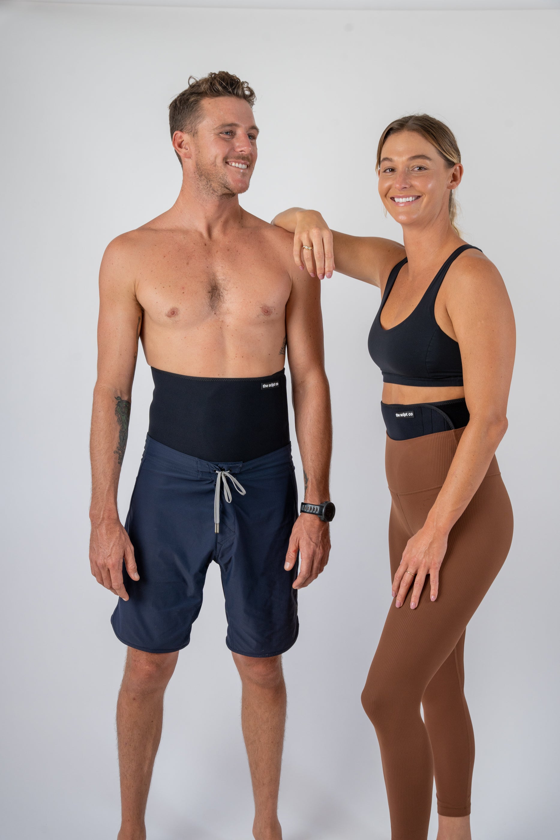 Matt & Jackie wearing size medium